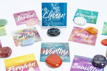 Affirmation Gems, scriptural card and crystal pocket stone