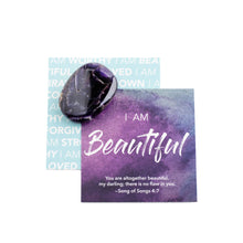 Affirmation Gems, scriptural card and crystal pocket stone