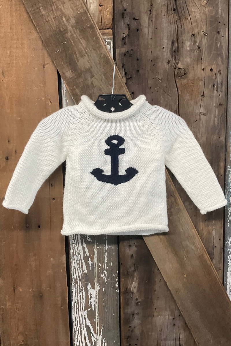 Store Baby/Toddler Cotton Nautical and Anchor Sweater with Roll-Neck