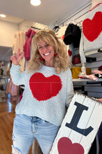 Big Red Heart Sweater Mint