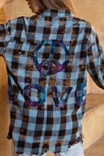 Levitate & Love Peace Plaid Flannel-SMALL ONLY