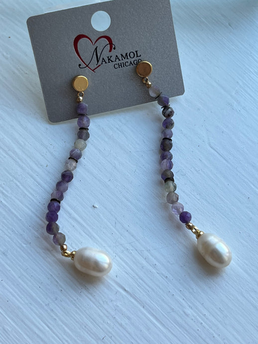 Lavender Pearl Dangles