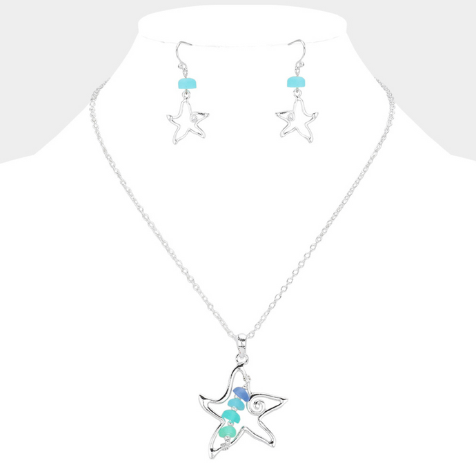 Sea Glass Earring & Necklace Set