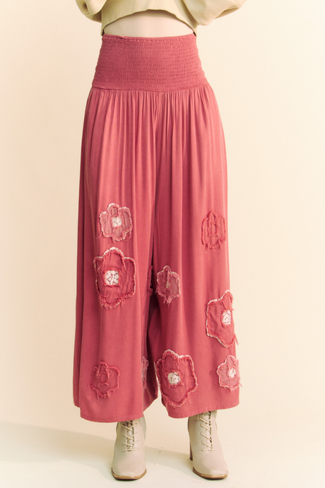 Floral Patch Pink Pants