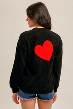 Heart Patch Cardigan-SMALL ONLY